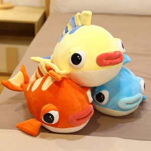 30/45/65cm可爱大嘴鱼抱枕胖头鱼公仔毛绒玩具仿真鱼娃娃玩偶靠垫