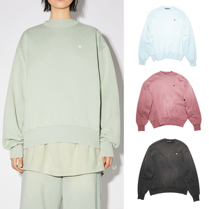 直邮包税mia瑞典代购acnerelaxed21年笑脸标做旧长袖卫衣男女同款