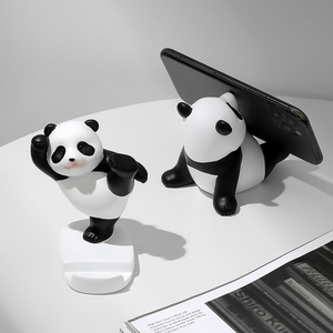 可爱熊猫周边摆件桌面手机支架办公室好物实用创意装饰品生日礼物