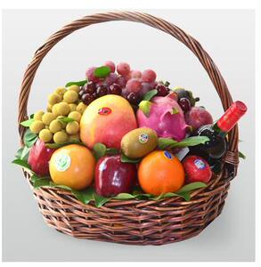 上海水果花篮春节果篮 送长辈领导新鲜水果礼品篮探望花篮速递