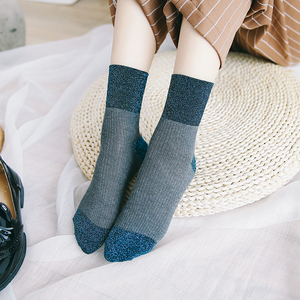 丝光韩版袜子女原宿日系学院风复古个性百搭韩国春夏款中筒袜潮