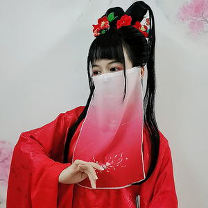 古装面纱红色