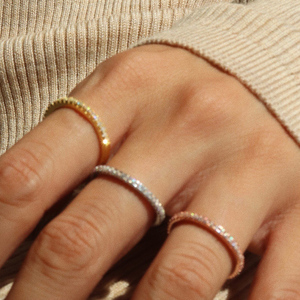 WEARRING 网红复古轻奢镶嵌满钻素圈戒指女S925纯银超细超闪指环