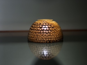 竹根雕 满钉手把 茶杯 三舍竹雕