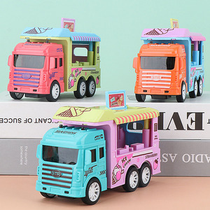 卡通小汽车儿童惯性汉堡车模型男孩宝宝益智开门冰淇淋快餐车玩具
