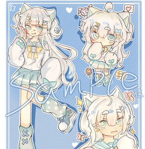 摸鱼页定制自设人设设计头像约稿卡通漫画女儿生贺礼物二次元q版