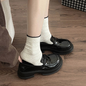 【3双装】搭配玛丽珍小皮鞋袜子女白色中筒棉袜春夏新品黑色长袜