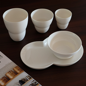 经典高级感白色陶瓷餐具 杯子酸奶碗早餐盘咖啡杯盘子