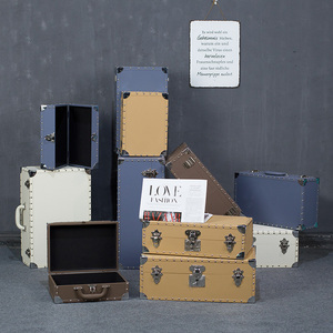 复古道具箱样板房陈列木箱子装饰皮箱个性旅行箱行李箱仿古手提箱