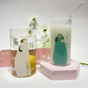 乐在美耐热高硼硅玻璃杯网红牛奶早餐杯办公室家用ins风乐熊系列