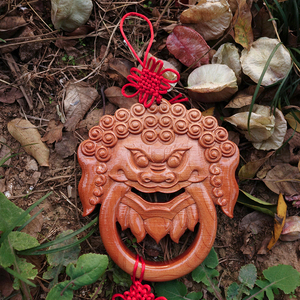 桃木雕椒图门环平安挂件用品龙门神门贴家居客厅门窗户挂饰装饰品