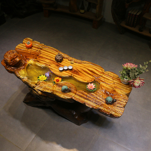 香樟木根雕茶台