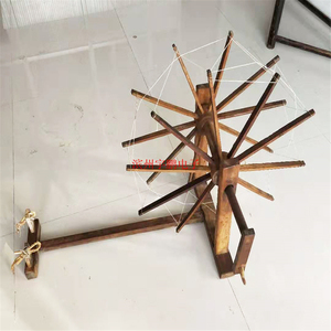 民俗老物件老纺车纺线车怀旧老农具手摇纺车影视道具民国纺纱机