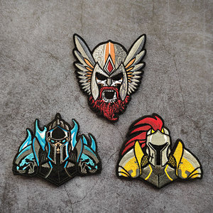 黑暗骑士刺绣魔术贴章盔甲人物徽章战术士气章个性创意风格背包贴