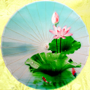 粉色荷花油纸伞古典儿童舞蹈荷叶伞古代油雨伞古代阳伞花油纸装饰