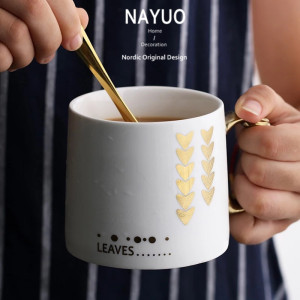 ins北欧风现代简约陶瓷文艺咖啡杯日常随手杯创意爱心马克杯