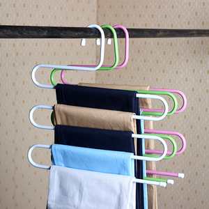 铁艺s型裤架 多功能魔术挂裤子衣架裤架裤夹子多层裤挂收纳晾衣裤