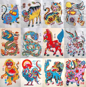 清代古版再印武强年画木版年画十二生肖全套12张礼品馈赠收藏国礼