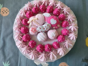 不织布手工作业成品包邮材料包制可爱日系粉色草莓蛋糕盒礼物盒