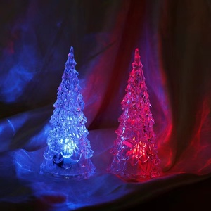 七彩LED小夜灯创意礼品新奇特产品 水晶圣诞树小夜灯厂家直销