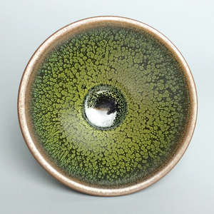 见盏乐张国平绿鹧鸪建盏茶碗陶瓷主人杯铁胎矿釉功夫中式建阳非遗