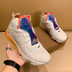 aj1詹姆斯17代白橙正品运动鞋詹姆斯联名夏季透气跑步鞋男2021新