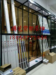 渔具店货架 鱼竿展示架 鱼饵钓箱陈列柜 鱼漂柜 鱼钩鱼线挂件柜台