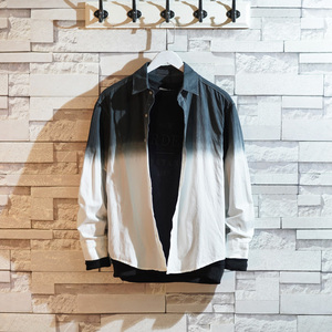 圆下摆衬衫秋季男