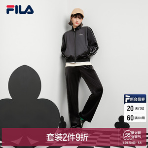 fila 斐乐官方女子休闲套装2022春季新款时尚外套长裤经典组合