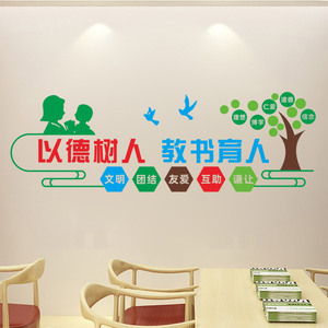 教育培训机构文化墙贴辅导班教师办公室墙面装饰校园走廊背景布置1人