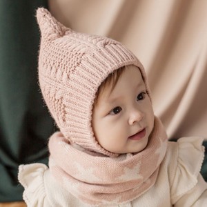M531韩国进口秋冬季女宝宝防风针织毛线护耳胎帽婴儿童帽子精灵帽