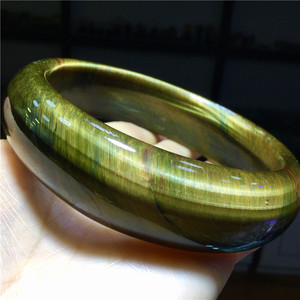 东海水晶天然蓝虎眼石黄虎眼虎睛石圆条手镯大孔手镯臂镯手镯