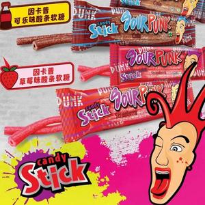 sour punk stick泰国进口因卡普酸条软糖可乐草莓味零食网红糖
