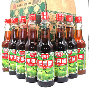 厨邦苹果醋420ml食用酿造果醋调味醋凉拌饮料整箱玻璃瓶装12瓶