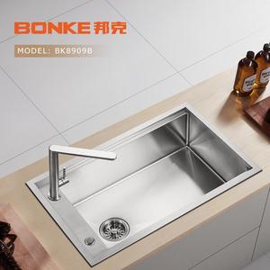 BONKE邦克手工SUS304不锈钢水槽大单槽洗菜盆台下盆洗碗池BK8909B