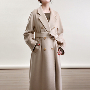 nz2022新色032燕麦色经典双排扣101801羊绒大衣女中长款羊毛外套