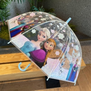 日本冰雪奇缘爱莎公主儿童透明雨伞宝宝雨具幼儿园小孩女童超轻伞