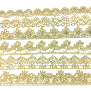 金色蕾丝镂空刺绣花边婚纱礼服装饰窗帘布艺辅料金线条码精品搭配