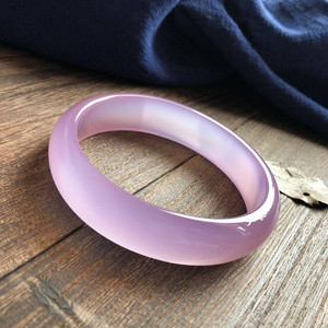 天然冰花芙蓉玉手镯冰种玉石镯子女粉红玛瑙水晶玉镯招桃花带证书