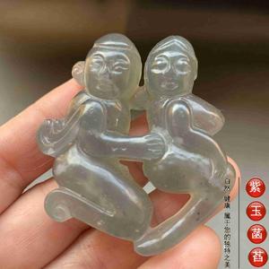 老玉古玩玉人一双玉人欢喜玉佩腰佩小手把件小摆件清仓包邮015