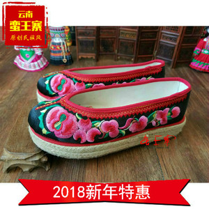 云南民族风手工绣花鞋春秋女复古女鞋白搭布鞋女休闲鞋中国风女夏
