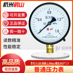 杭州鹳山压力表 Y-100 鹤山压力表 压力真空表 可开票