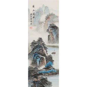 范智新 手绘真迹山水国画 玄关装饰字画过道挂画 四季图 春夏秋冬