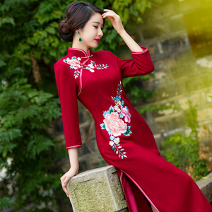 女装 婚纱/礼服/旗袍 旗袍 花旗旗袍508.