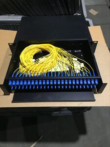 48口机架式光缆终端盒48芯抽拉式光纤盒sc单模满配odf光纤配线架