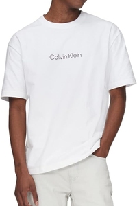 美国CK Calvin Klein/凯文克莱 宽松男T恤休闲经典小标LOGO圆领衫