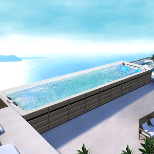 楼顶阳台露台泳池游泳池恒温亚克力按摩冲浪独立式无边际游泳池