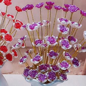 幸福玫瑰花材料包diy手工串珠创意散珠编织花束材料不含花瓶