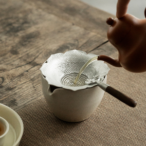 锡茶漏茶滤公道杯过滤网托创意日式茶叶滤茶器套装功夫茶具配件