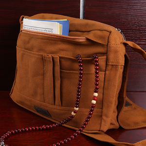 藏族用品居士包帆布方角单肩包男女斜跨僧袋朝山罗汉包